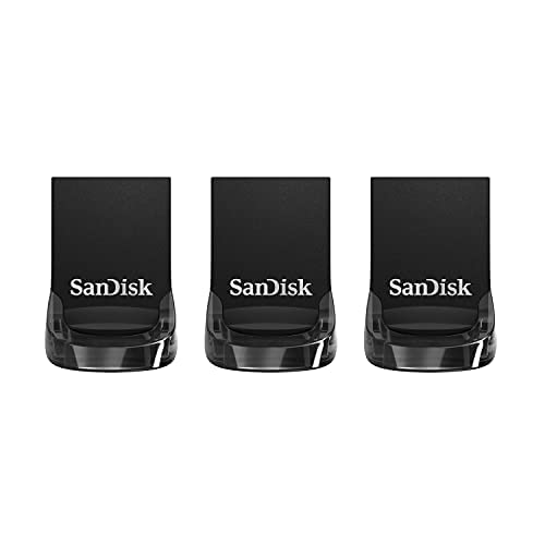 SanDisk ULTRAFIT USB 3.1 32GB HISPEED Drive 3PK, Aluminium, Negro