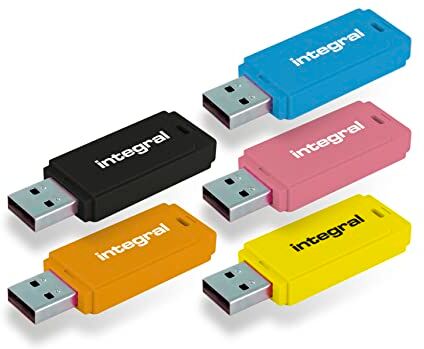 Integral Neon Chiavetta USB 32 Giga Flash Drive USB 3.0 SuperSpeed Pennetta USB veloce (Black/Pink/Yellow/Orange/Blue)