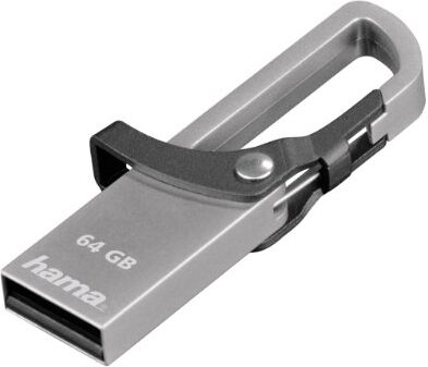 Hama Pendrive da 64 GB, USB 2.0, Hook-Style, Grigio