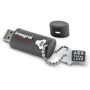 Integral Chiavetta USB da 64 GB Crypto-197 a 256 bit 3.0 crittografata, chiavetta USB protetta da password, certificazione FIPS 197, protezione contro attacchi brute-force, design robusto, a doppio Integral Chiavetta USB da 64 GB Crypto-197 a 256 bit 3.0 crittografata, chiavetta USB protetta da password, certificazione FIPS 197, protezione contro attacchi brute-force, design robusto, a doppio