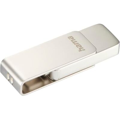 Hama Uni-C Rotate Pro Chiavetta USB 3.1, Flash Drive 128 GB, velocità fino a 90 MB/s, chiave con connettore USB C, per PC/Mac, colore: Argento Hama Uni-C Rotate Pro Chiavetta USB 3.1, Flash Drive 128 GB, velocità fino a 90 MB/s, chiave con connettore USB C, per PC/Mac, colore: Argento