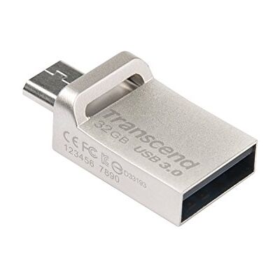 Transcend TS32GJF880S JetFlash 880 32 GB micro USB/USB 3.1, Gen 1 Type-A Pennetta a Doppio Connettore USB OTG per Android, Grigio Transcend TS32GJF880S JetFlash 880 32 GB micro USB/USB 3.1, Gen 1 Type-A Pennetta a Doppio Connettore USB OTG per Android, Grigio