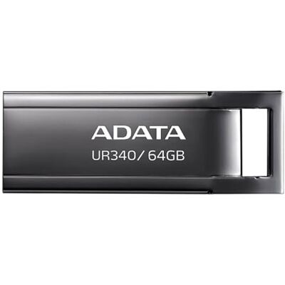 ADATA , UR340 Unità flash USB 3.2 Gen1, in metallo, A prova di schizzi, antiurto, antipolvere, 64GB, Nero ADATA , UR340 Unità flash USB 3.2 Gen1, in metallo, A prova di schizzi, antiurto, antipolvere, 64GB, Nero