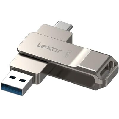 Lexar D40E 256GB Dual USB Drive, Chiavetta USB Type C, Champagne Argento USB 3.2 Gen 1 Type-C Jump Drive, unità flash USB-C con alloggiamento in metallo e design girevole Lexar D40E 256GB Dual USB Drive, Chiavetta USB Type C, Champagne Argento USB 3.2 Gen 1 Type-C Jump Drive, unità flash USB-C con alloggiamento in metallo e design girevole