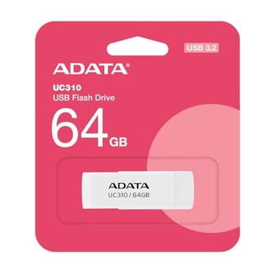 ADATA UC310 unit? flash USB 64 GB USB tipo A 3.2 Gen 1 (3.1 Gen 1) Bianco ADATA UC310 unit? flash USB 64 GB USB tipo A 3.2 Gen 1 (3.1 Gen 1) Bianco
