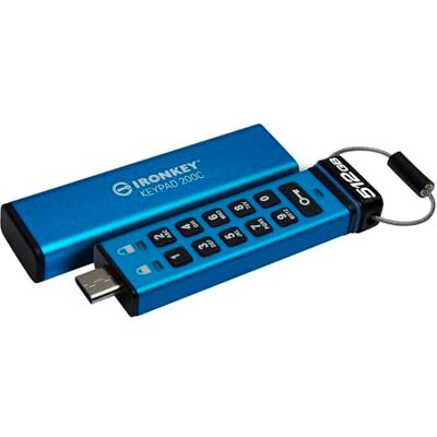 Kingston IronKey Keypad 200C Drive flash Type-C USB--stick met hardwareversleuteling FIPS 140-3 niveau 3 (aangevraagd) met XTS-AES 256-bits hardwareversleuteling- IKKP200C/512GB Kingston IronKey Keypad 200C Drive flash Type-C USB--stick met hardwareversleuteling FIPS 140-3 niveau 3 (aangevraagd) met XTS-AES 256-bits hardwareversleuteling- IKKP200C/512GB