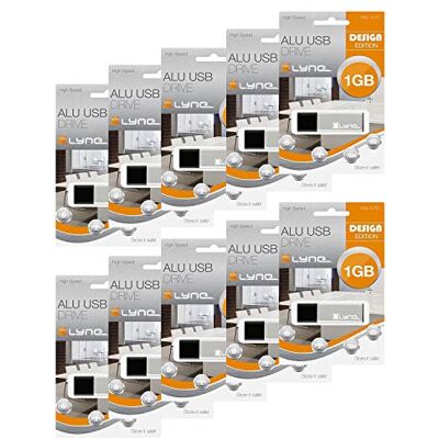 Xlyne Chiavetta USB 2.0 ad alta velocità, in alluminio, 10 pezzi, XX GB 1 GB Xlyne Chiavetta USB 2.0 ad alta velocità, in alluminio, 10 pezzi, XX GB 1 GB