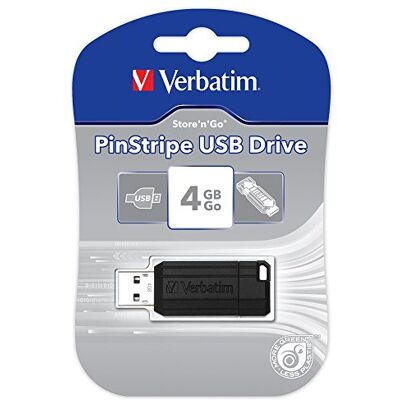 Verbatim Pendrive 49061 Unità USB PinStripe da 4 GB Nera Verbatim Pendrive 49061 Unità USB PinStripe da 4 GB Nera