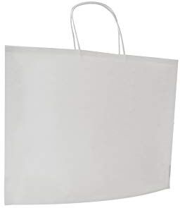 CARTE DOZIO Shopper Bbag in Kraft, color Bianco, maniglia ritorta, f.to cm 36+10x27+1, cf 25 pz