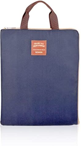 iSuperb ® Porta Documenti A4 Borsa Documenti Impermeabile Document Organiser Cartella Lavoro con Cerniera per Uomo e Donna 35 * 27cm (Blu scuro)