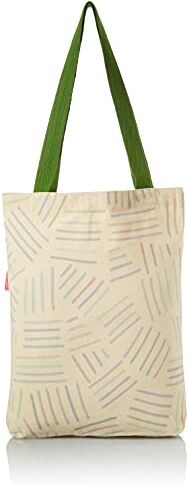 Bonamaison , 100% Cotone Borsa Tote Stampata, Borsa Della Spesa Riutilizzabile, Borsa Della Spesa, Ecologica, Borsa in Tela Con Manici Verdi, 34X40 Cm Progettata E Prodotta in Turchia