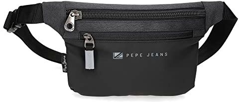 Pepe Jeans Jarvis Marsupio Piatta Nero 25 x 15 x 2,5 cm Poliestere con dettagli in finta pelle