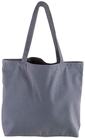 Rayher Borsa Shopper classica in tessuto grigio, dimensioni 46 x 35 cm, borsa di cotone, tote bag da personalizzare, semplice senza stampe