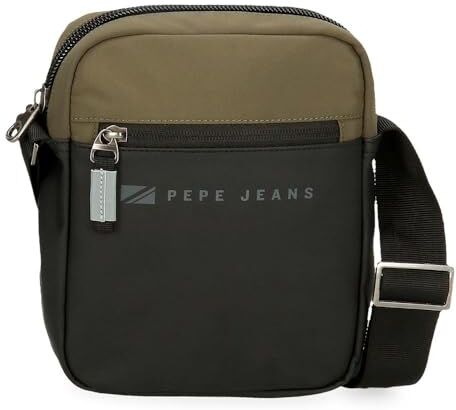 Pepe Jeans Jarvis Borsa a tracolla media verde 17 x 22 x 6 cm Pelle sintetica e poliestere L by Joumma Bags, Verde, Tracolla media