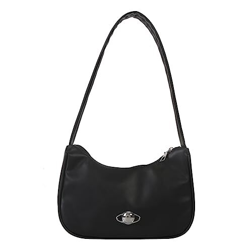 AMZLORD Borse a Spalla da Donna, Borsa a Tracolla in Pelle PU con Pochette con Chiusura a Zip, Mini Borse Y2K da Donna Borsa a Mezzaluna Regalo for Natale, Compleanno e Anniversario (Nero)