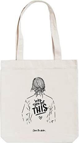 Grupo Erik : Tote Bag Riutilizzabile Ana Marin, Borsa Shopper Donna, 37x39 cm, borsa riutilizzabile per la spesa, Frase Baby You Got This, Shopper Bag, Eco Friendly in cotone reciclato