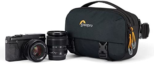 Lowepro Trekker Lite HP 100, Zaino per Macchina Fotografica Compatto con Tasca per Tablet, Borsa per Fotocamere Mirrorless con Sensore a Goccia, Sistema di Compressione UltraCinch, Nero