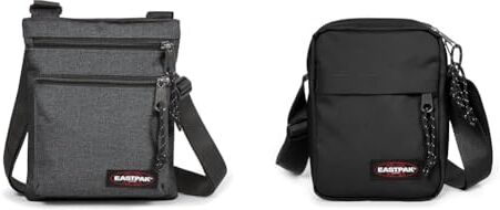 Eastpak RUSHER Borsa a Tracolla, 123 cm, 119 L, Grigio (Black Denim) & THE ONE Borsa a Tracolla, 149 cm, 145 L, Nero (Black)