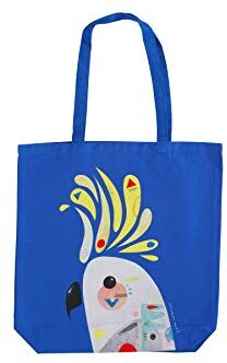 Maxwell & Williams Pete Cromer Borsa Shopper Grande 100% Cotone, Stampa Cacatua Ciuffo Giallo, 42 x 41 cm