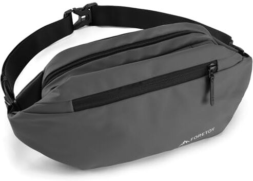 FORETOY Marsupio Uomo e Donna, Marsupio Impermeabile, Marsupio Unisex Fanny Pack Bag con Borsa per Bottiglie, Borsa a Tracolla Cintura Regolabile per Sportivo Running Ciclismo Campeggio Viaggio Corsa