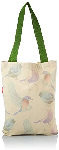 Bonamaison , 100% Cotone Borsa Tote Stampata, Borsa Della Spesa Riutilizzabile, Borsa Della Spesa, Ecologica, Borsa in Tela Con Manici Verdi, 34X40 Cm Progettata E Prodotta in Turchia