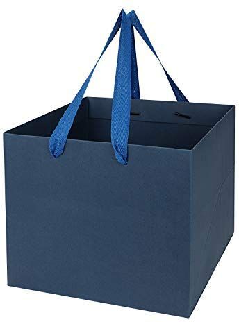 IBLUELOVER 5 pezzi di sacchetti di carta regalo tote bag kraft con manici giocattolo goody bomboniera borsa per compleanno matrimonio baby shower halloween rifornimenti festa di natale borsa quadrata