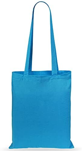 eBuyGB Shopping Tote Borsa a Tracolla, Cotone, Azzurro, 37.49 x 23.5 x 3.51 cm