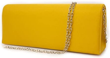 Emila Pochette giallo senape in raso elegante cerimonia da donna ragazza signora Borsa a mano piccola Clutch borsetta matrimonio comunioni Raso Senape