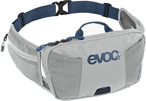 EVOC HIP POUCH 1 borsa, marsupio, marsupio per tour in bicicletta e percorsi (capacità 1 l, AIR PAD SYSTEM per un comfort ottimale, 2 tasche sulla cintura, 2 tasche aggiuntive), grigio pietra