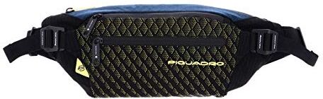 PIQUADRO PQY, Marsupio In Nylon Uomo, Blu / Giallo