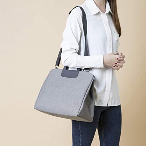 YUANYOULI Donne di Tela Sacco di Carta A4 capacità Valigetta Super Grande per Borse per Portatili Mamma Donne 15 Spalla Messenger Bag,Grigio