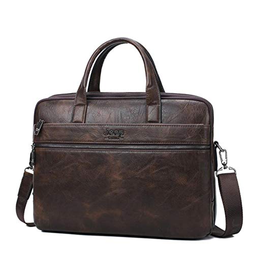 YUANYOULI La cartella degli uomini Bag per l'alta qualità ufficio in pelle fatti a 13.3 borsa a tracolla portatile uomo d'affari Bag" per la scuola/Viaggi/donne/uomini,3105-3 Brown