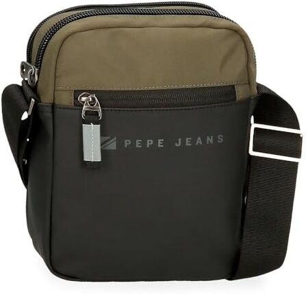 Pepe Jeans Jarvis Borsa a tracolla verde 17 x 22 x 7,5 cm Pelle sintetica e poliestere L by Joumma Bags, Verde, Tracolla