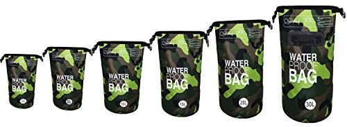 DonDon Dry Bag Borsa impermeabile da 2l, 5l, 10l, 15l, 20l, 30l con tracolla 1mimetica 0 litri