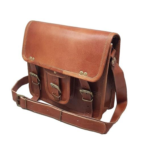 Jaald 28 cm Tracolla in Pelle Valigetta Borsello Sacchetto del Messaggero piccola borsa Borsone a Spalla per Ufficio Vintage Uomo Borsa del leather briefcase Messenger bag