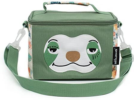 Les Déglingos Borsa termica per bambini (Chillos Le Pigro) Borsa per pranzo per bambini Bagagli per bambini Tracolla Picnic Gustare Isolante PEVA Beige