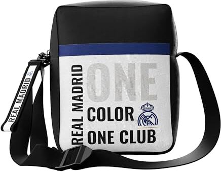 CYPBRANDS Real Madrid- Borsa a tracolla, Borsa, Zaini, Marsupio, Colore bianco, Prodotto ufficiale