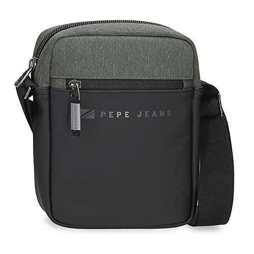 Pepe Jeans Jarvis Borsa a Spalla Verde Media 17x22x6 cm Poliestere con dettagli in Pelle Sintetica