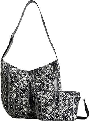 Desigual Bols_BOHEMIAN FLAIRE BAXT Borsa a spalla da donna, taglia unica, colore: Nero