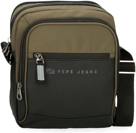 Pepe Jeans Jarvis Borsa a tracolla portatile grande verde 22 x 27 x 8 cm Pelle sintetica e poliestere L by Joumma Bags, Verde, Borsa a tracolla portatile grande