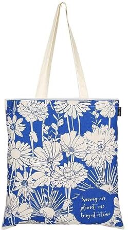 Eco Right Borsa Stoffa Shopper, Cotone Tote Bag, Borsa Donna, Borsa tote Tracolla cotone e tela con manici stampa, Borsa shopper riutilizzabile ecocompatibile lavabile