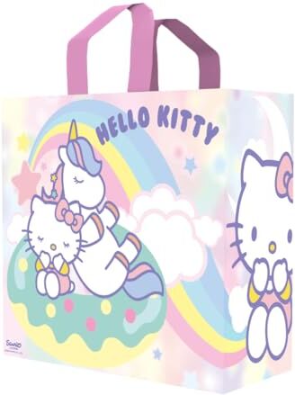 Konix Borsa a tracolla  Hello Kitty 40 x 45 x 20 cm Materiale riciclato Bianco Motivo pony