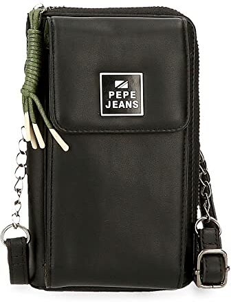 Pepe Jeans Bea Borsa a Tracolla Portacellulare Nero 11x17,5x2,5 cm Pelle Sintetica