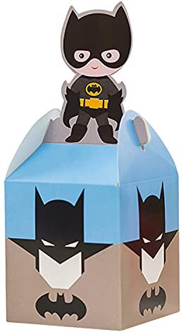 Qemsele Scatole Borse Festa per Bambini, 20 PCS Scatole Caramelle scatole di Regalo Borse Sacca Sacchettini del per Tema Riutilizzabile Festa di Compleanno Bambini bomboniare Sacchetto Festa (Batman)