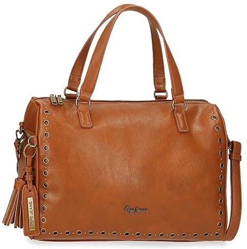 Pepe Jeans Camper Borsa Bowling Marrone 34x23x17 cm Ecopelle, Marrone, Borsa Bowling