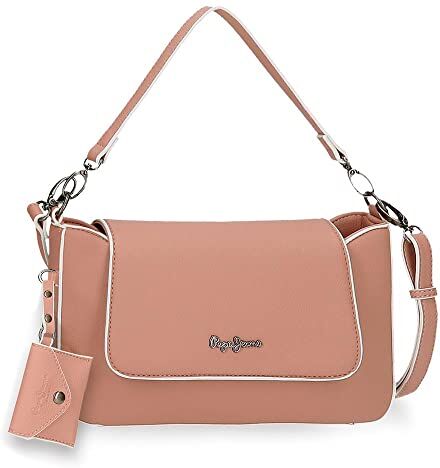 Pepe Jeans Jeny Borsa a tracolla con linguetta rosa 27 x 16 x 5 cm finta pelle