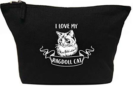 Creative Borsa per il trucco "I Love My Ragdoll, colore: Nero