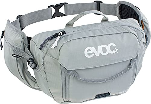 EVOC HIP PACK 3l hip bag Marsupio (capacità 3l, AIRFLOW CONTACT SYSTEM, cintura regolabile, sistema VENTI FLAP), grigio pietra