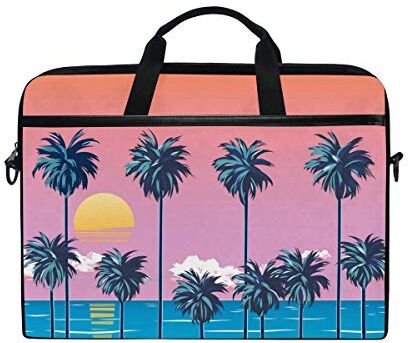 linomo , borsa per computer portatile estiva tropicale Hawaii, borsa a tracolla per laptop da 13", 14", 14,5", per donne, uomini, ufficio, bambini e scuola