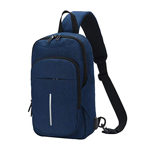 OZUKO Zaino Monospalla Sling Bag, Borsa a Spalla Uomo, Impermeabile Sling Bag con Porta USB di Ricarica (Blu)